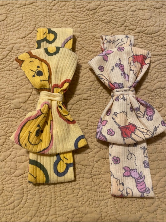 Disney Other - Disney Winnie the Pooh Ribbed Bow Headbands in Yellow and Cream